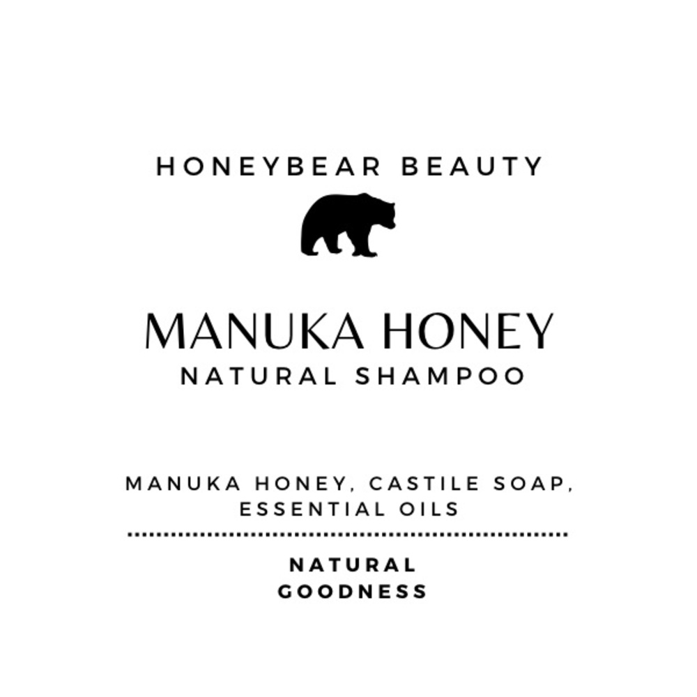 HoneyBear Beauty Raw Manuka Honey Naturally Clean No-Poo Shampoo